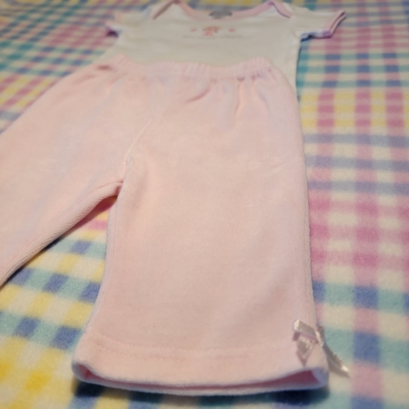 BON BÉBÉ 🌸 Precious Vintage Soft Pink Velvet Elastic Waist Ribbon Pants 3-6M - Picture 5 of 6